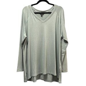 Banana Republic Long Sleeve Light Sage Green V-Neck Top Women’s XXL Rayon Blend